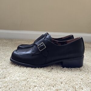 Korks Monk Strap Shoes Womens 8.5 Black Faux Leather